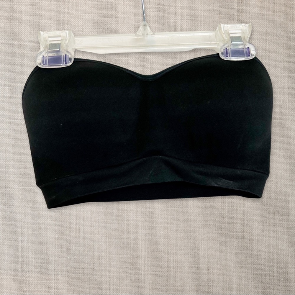 Auden black push-up strapless bandeau bra M